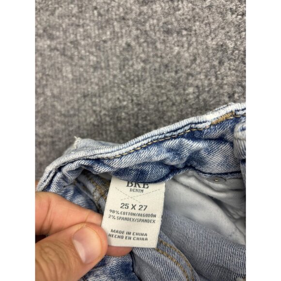 BKE Billie Jeans Womens 25x27 Light Wash Slim High Rise Cropped Flare Distressed - Picture 8 of 8